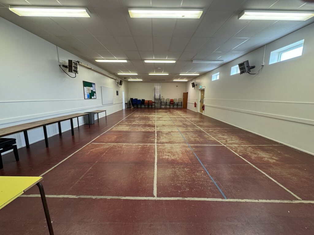 Another view along the length of the main hall